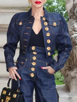 Urban Long Sleeve Loose Shirt Collar Denim Jacket