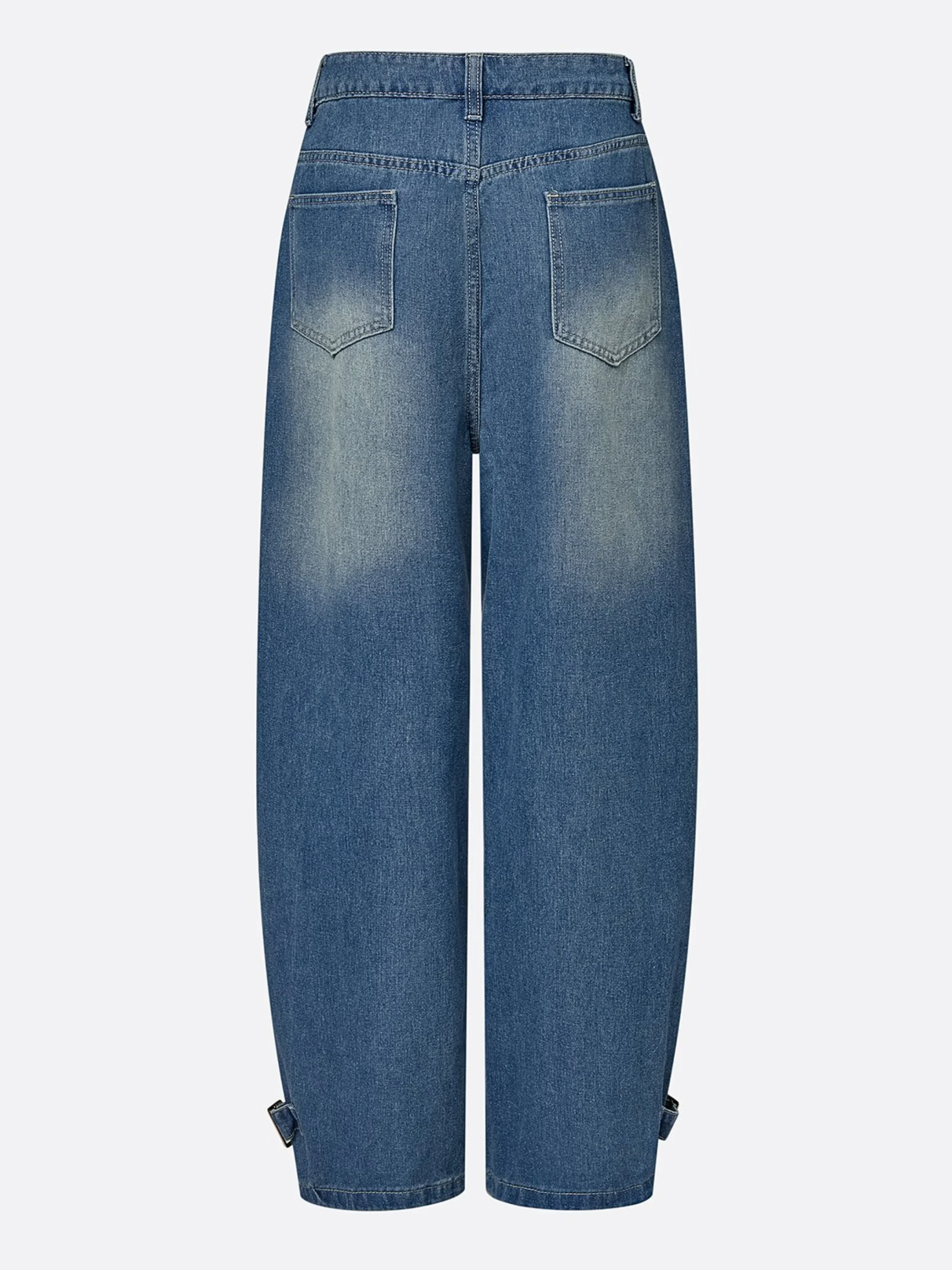 Urban Long Straight Pants Loose H-Line Ripped Daily Trousers