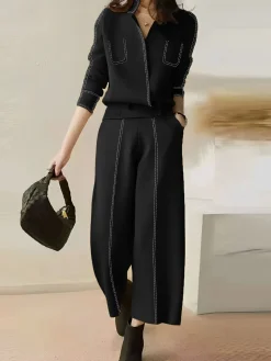 Urban Loose Color Block Straight Pants
