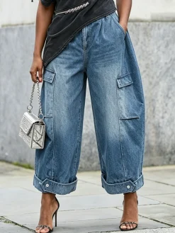 Urban Loose Plain Denim Jeans