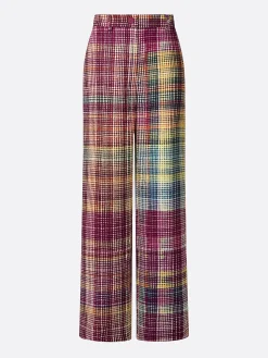 Urban Multi-Plaid Straight-Leg Pants