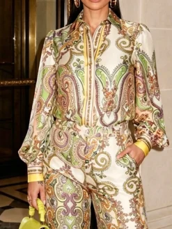 Urban Paisley Buttoned Shirt Collar Shirt