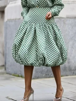 Urban Plaid Midi Skirt