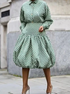 Urban Plaid Midi Skirt