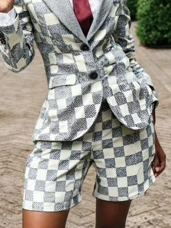 Urban Plaid Printing Straight Shorts