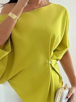 Urban Plain Buttoned Blouse