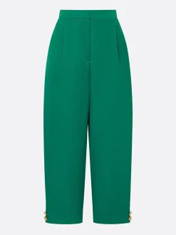 Urban Plain Buttoned Fashion Pants