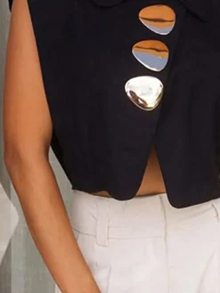 Urban Plain Buttoned Shawl Collar Shirt