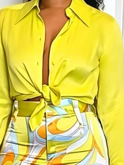 Urban Plain Buttoned Shirt Collar Shirt