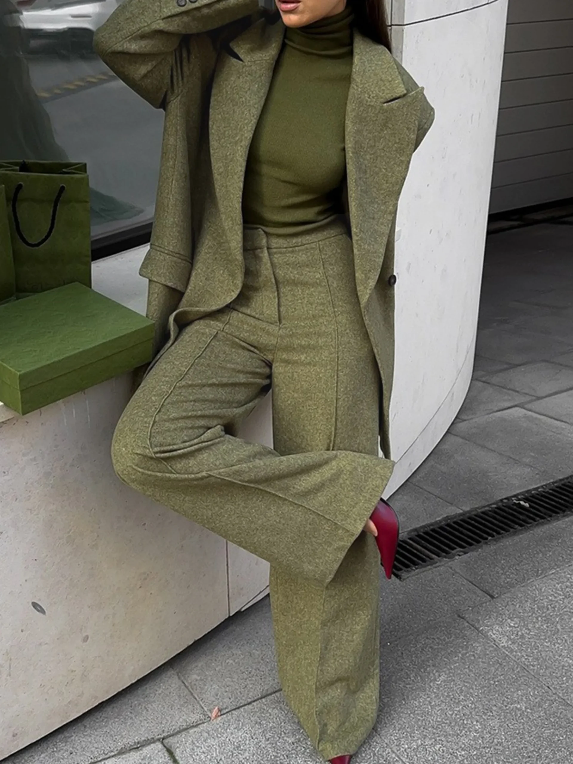 Urban Plain Fashion Straight Pants
