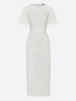 Urban Plain Gathered Midi Dress