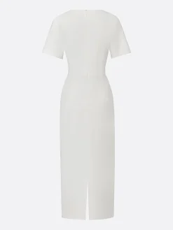 Urban Plain Gathered Midi Dress