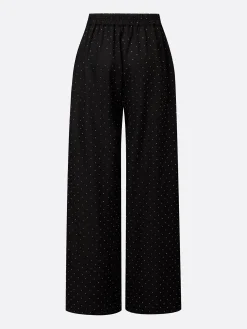 Urban Plain Hot Drilling Wide Leg Pants