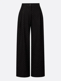 Urban Plain Hot Drilling Wide Leg Pants