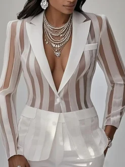 Urban Plain Lapel Collar Blazer