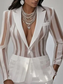 Urban Plain Lapel Collar Blazer