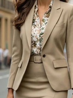 Urban Plain Lapel Collar Blazer