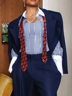 Urban Plain Lapel Collar Kimono No Shirt