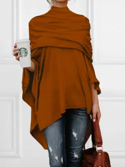 Urban Plain Loosen Turtleneck Shirt