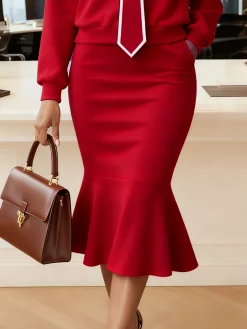 Urban Plain Midi Skirt