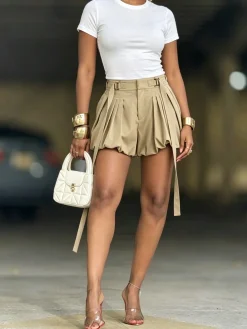 Urban Plain Ruched Shorts