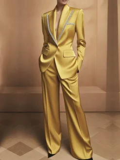 Urban Plain Satin Straight Pants