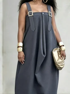 Urban Plain Square Neck Maxi Dress