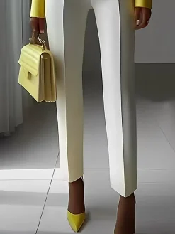 Urban Plain Straight Pants with Pockets