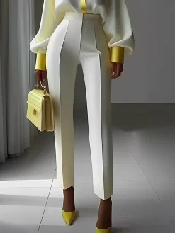 Urban Plain Straight Pants with Pockets