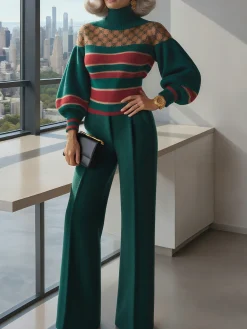 Urban Plain Straight Sweater Pants No Belt