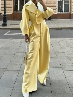 Urban Plain Wide Leg Faux Leather Pants