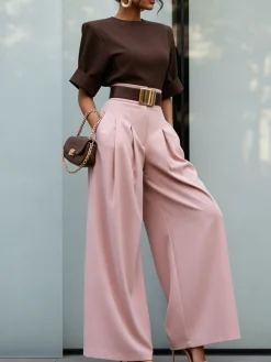 Urban Plain Wide Leg Pants