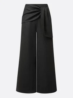 Urban Plain Wide Leg Pants With Belt
