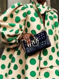 Urban Polka Dots Printing Knee Length Dress