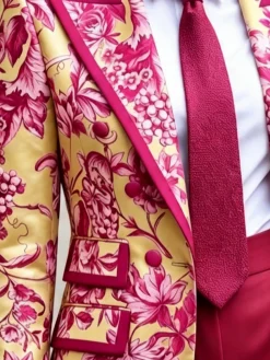 Urban Printing Floral Lapel Collar Blazer