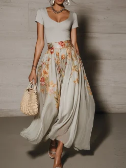Urban Printing Floral Maxi Skirt