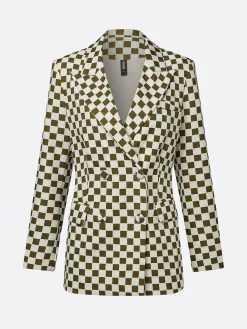 Urban Printing Plaid Tailored Lapel Blazer