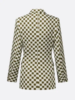 Urban Printing Plaid Tailored Lapel Blazer