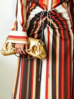 Urban Printing Striped Midi Skirt