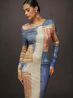 Urban Random Print Midi Dress