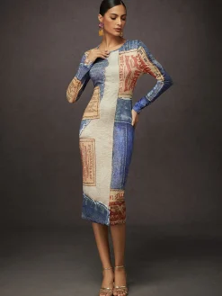 Urban Random Print Midi Dress