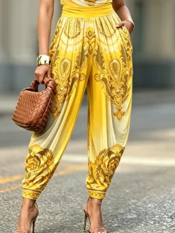 Urban Random Print Printing Baggy Pants
