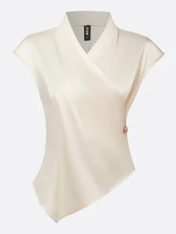 Urban Satin Cross Cross Neck Blouse