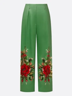 Urban Satin Floral Straight Pants