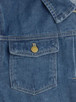 Urban Shirt Collar Pockets Long Sleeve Denim Coat