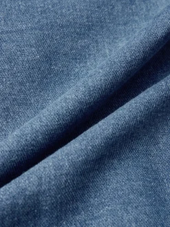 Urban Shirt Collar Pockets Long Sleeve Denim Coat