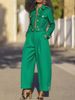 Urban Sleek Shawl Collar Buttoned Jacket