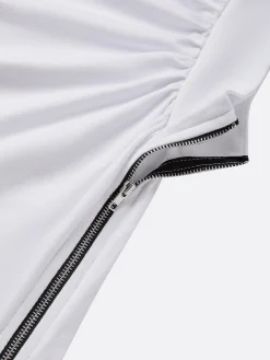 Urban Solid Tailored Zipper Shawl Collar Sleeveless Blouse