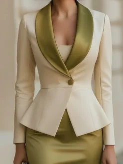 Urban Split Joint Plain Lapel Collar Blazer