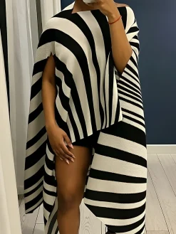 Urban Striped Off The Shoulder Blouse
